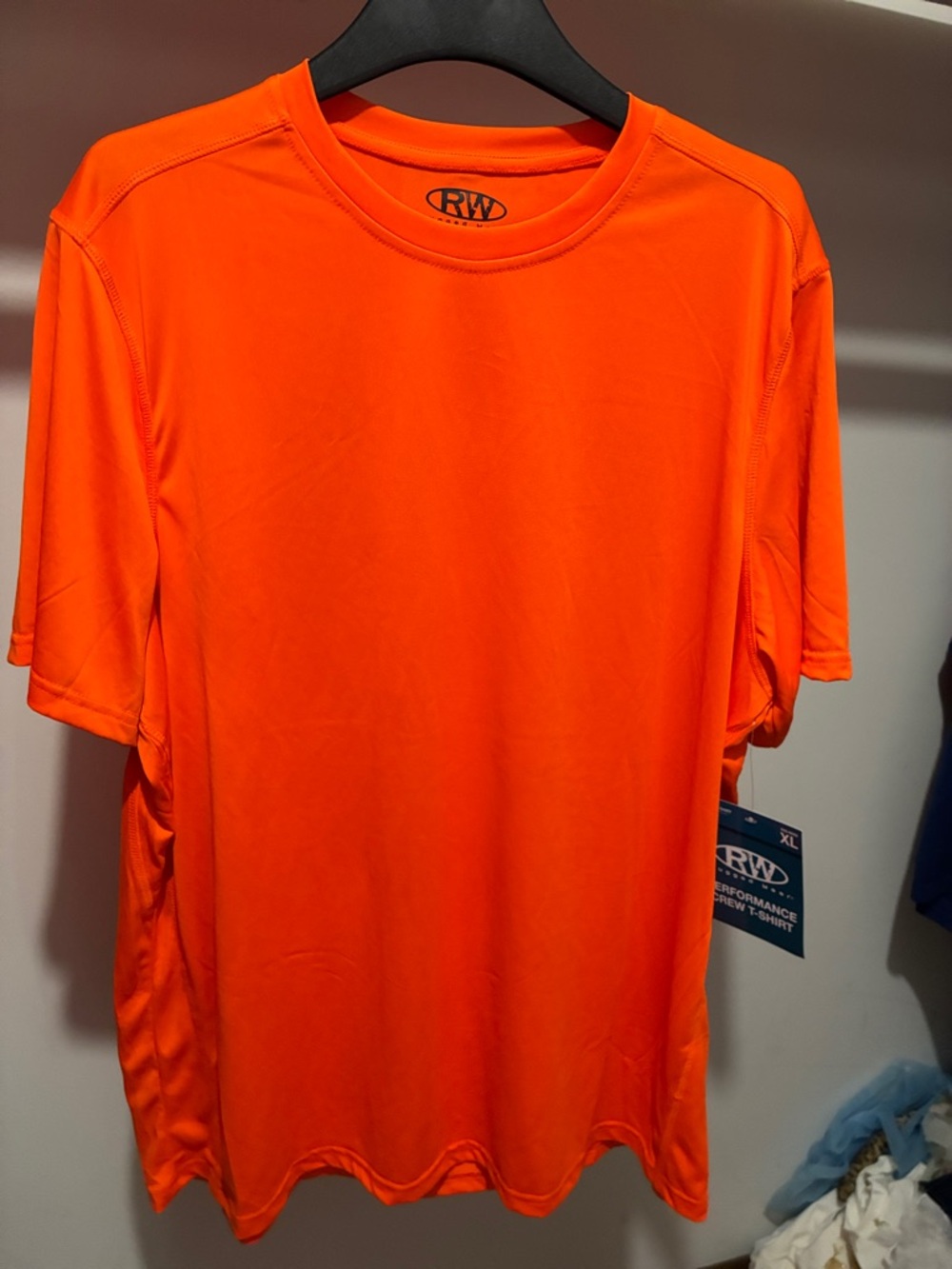 RW Men's Short-Sleeve Active Crew in Bright Orange